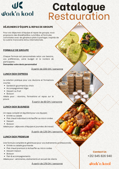 Couverture du catalogue Restauration et boxes Work’n kool
